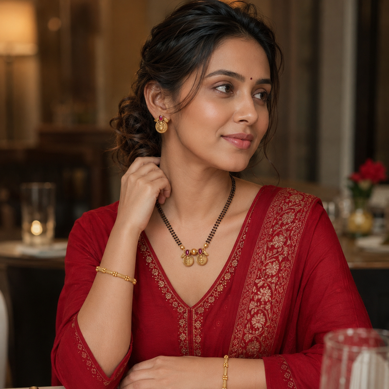 Indian Gold Look Mangalsutra Style