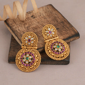 Beautiful multicolor stone necklace set with earring