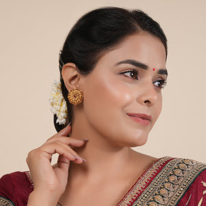 Beautiful antique gold plated stone stud