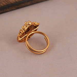 cute small antique gold maa lakshmi finger ring | Temple Jewellery
