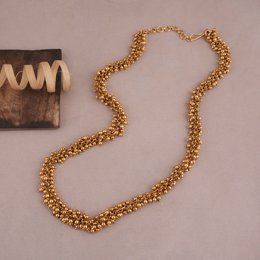 Beautiful antique gold plain ball chain for women