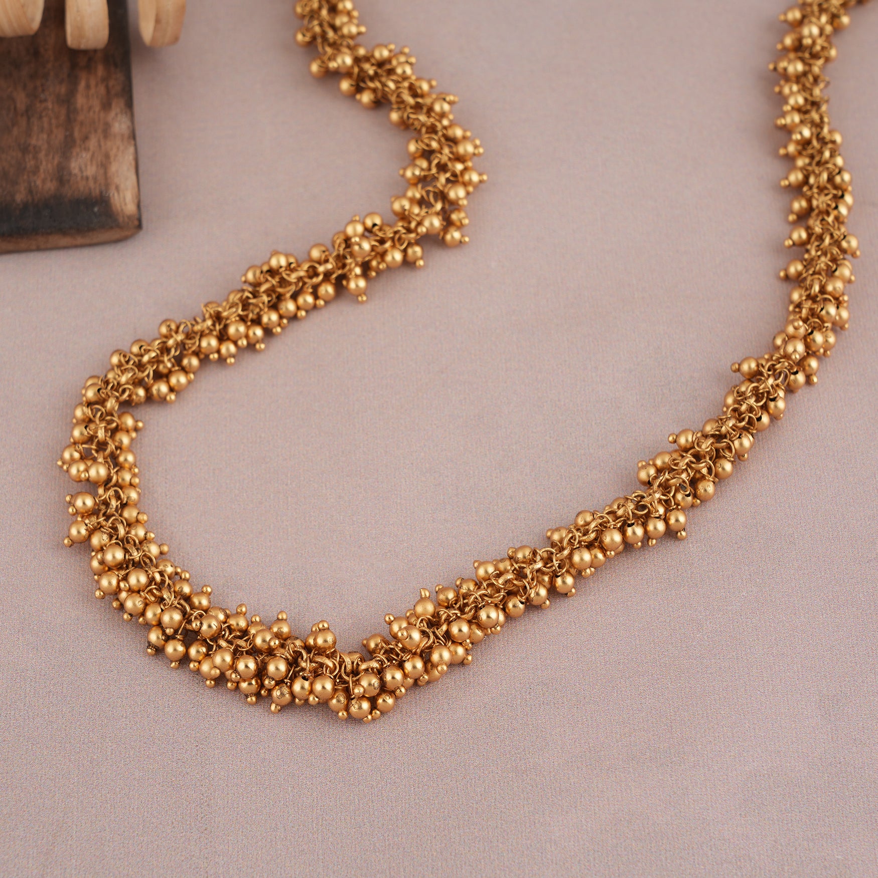 Beautiful antique gold plain ball chain for women