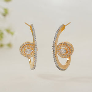 Delicate diamond hoop earring