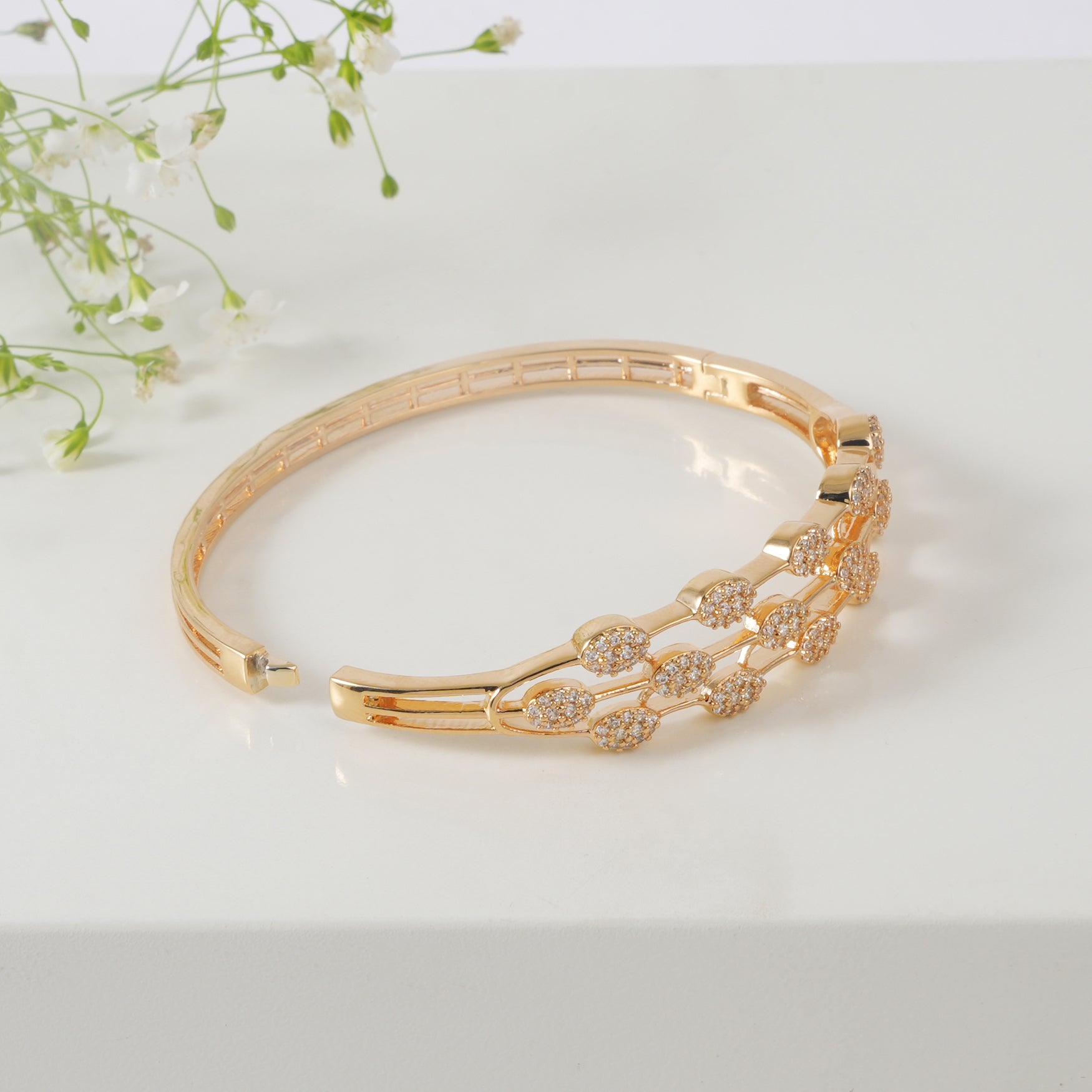 Stunning diamond studded cuff bracelet