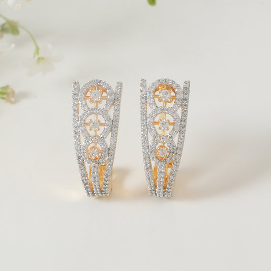 Amazing floral diamond hoop earring