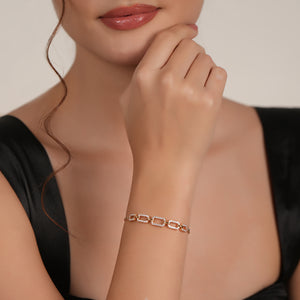 Cute delicate diamond rectangle bracelet