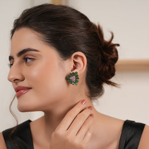 Stunning beaded diamond earring stud