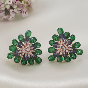 Stunning beaded diamond earring stud