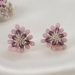 Stunning beaded diamond earring stud