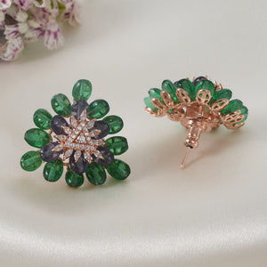 Stunning beaded diamond earring stud