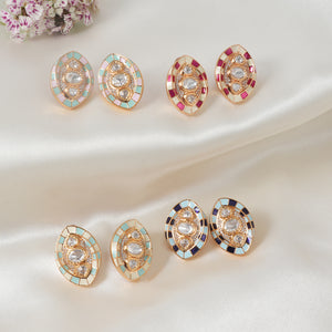 Stunning kundan enamel studs