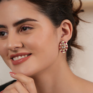 Stunning kundan enamel studs