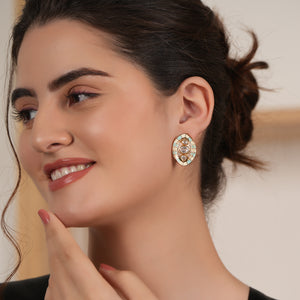 Stunning kundan enamel studs