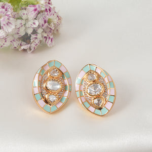 Stunning kundan enamel studs