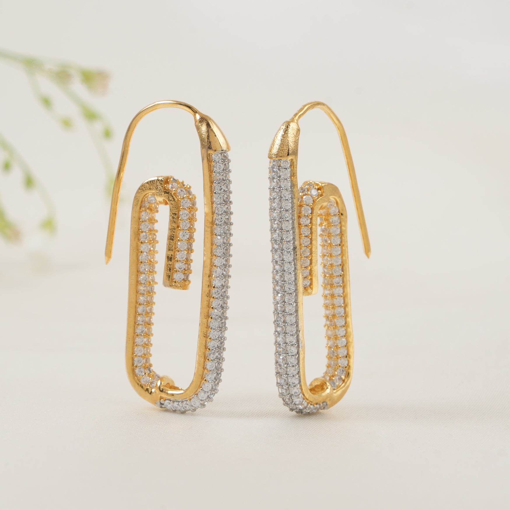 Stunning diamond studded hoop earring for women
