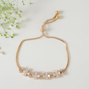 Cute elegant floral cz diamond bracelet for women