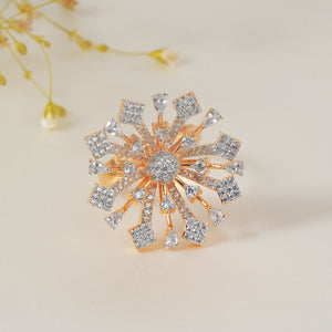 Stunning floral cz diamond cocktail ring for women