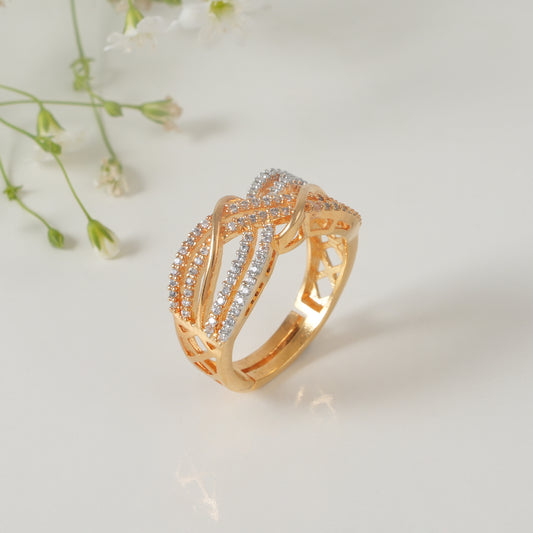 Stunning CZ diamond infinity finger ring