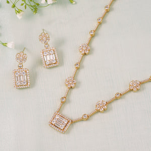 Stunning CZ diamond necklace set