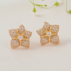 Beautiful floral CZ diamond pendant set for women