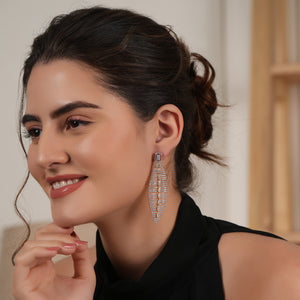 Stunning Long CZ diamond earring