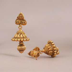Cute beautiful antique gold plated plain jhumka earring