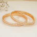 Stunning gold plated marquise diamond bangle set