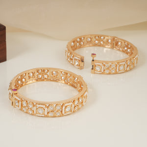 Royal kundan gold plated bangle set for women