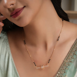 Stunning gold plated cz diamond mangalsutra