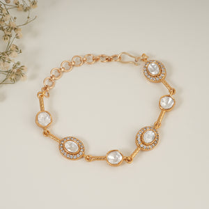 Beautiful free size kundan gold plated bracelet