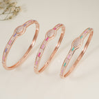 Elegant meenakari rose gold plated cz diamond women bracelet