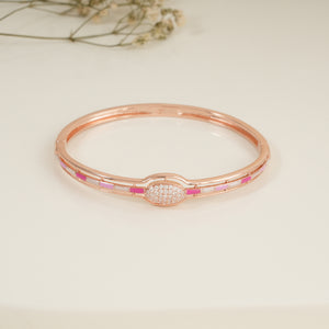 Elegant meenakari rose gold plated cz diamond women bracelet