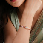 Elegant meenakari rose gold plated cz diamond women bracelet