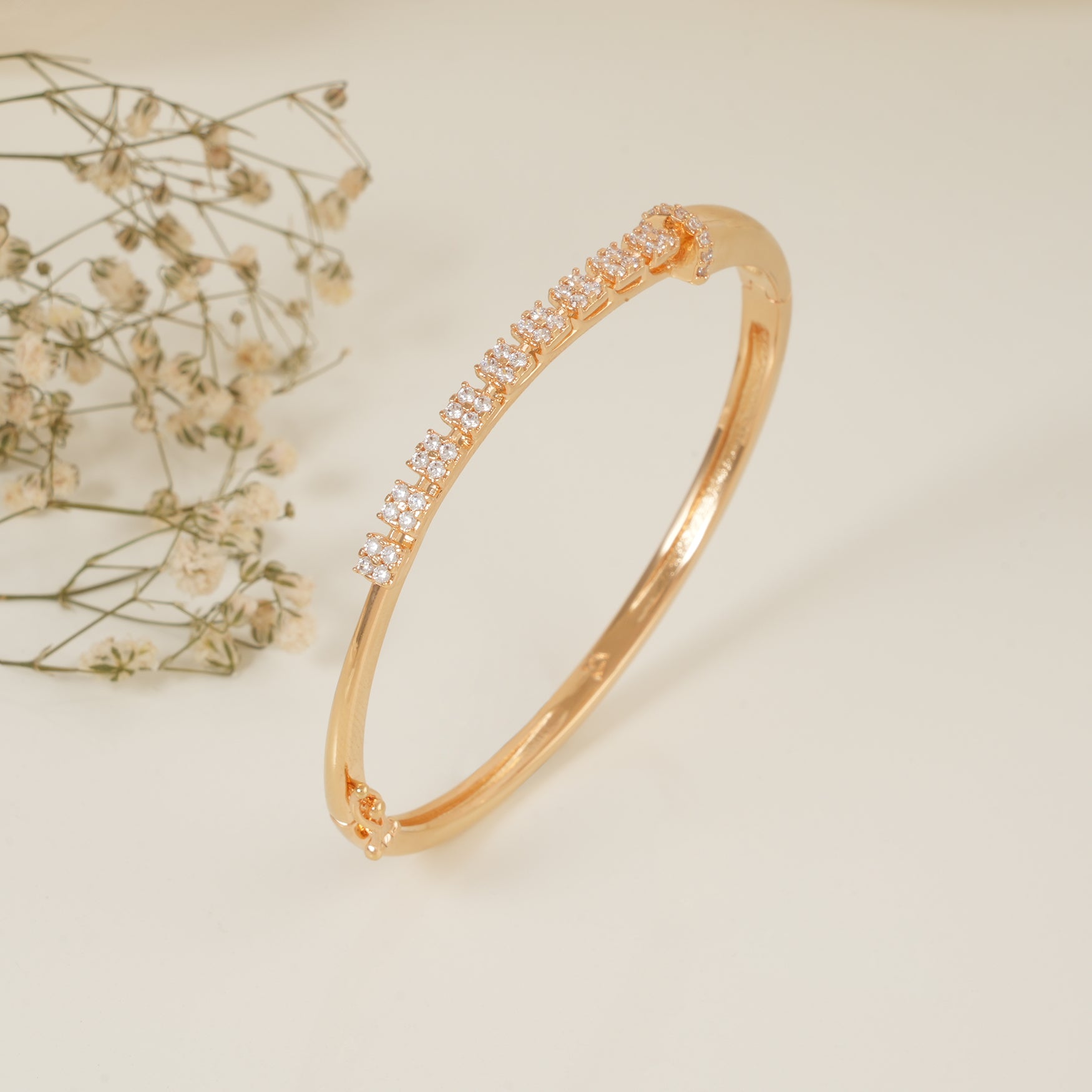 Stunning cz diamond gold plated bracelet for women