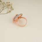 Amazing meenakari cz diamond gold finger ring for women
