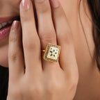 Cute meenakari floral gold plated adjustable finger ring