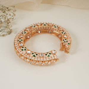 Royal kundan meenakari pearl studded kada bangle