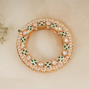 Royal kundan meenakari pearl studded kada bangle