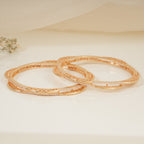 Cute elegant cz diamond gold plated floral bangle set
