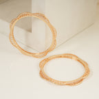 Cute elegant cz diamond gold plated floral bangle set