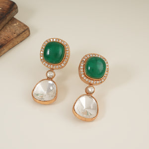 Beautiful gold plated kundan drop earring