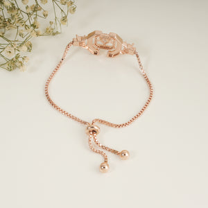 Cute meenakari free size rose gold bracelet