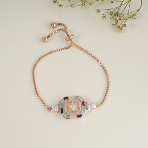 Cute meenakari free size rose gold bracelet