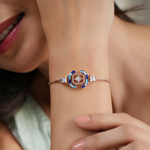 Cute meenakari free size rose gold bracelet