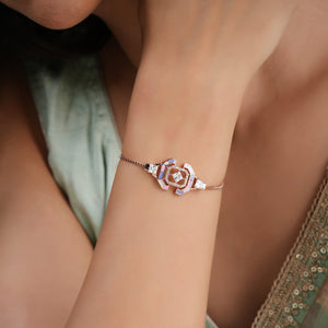 Cute meenakari free size rose gold bracelet