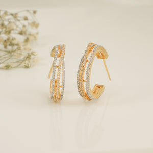 Cute round cz diamond hoop