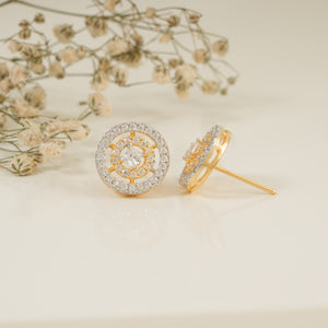 Cute gold plated nakshatra cz diamond stud