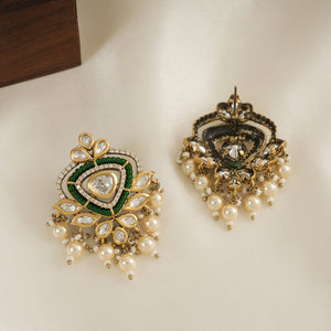 Gold plated kundan pearl drop kundan earring