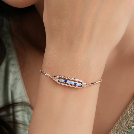 Sleek meenakari gold plated free size bracelet