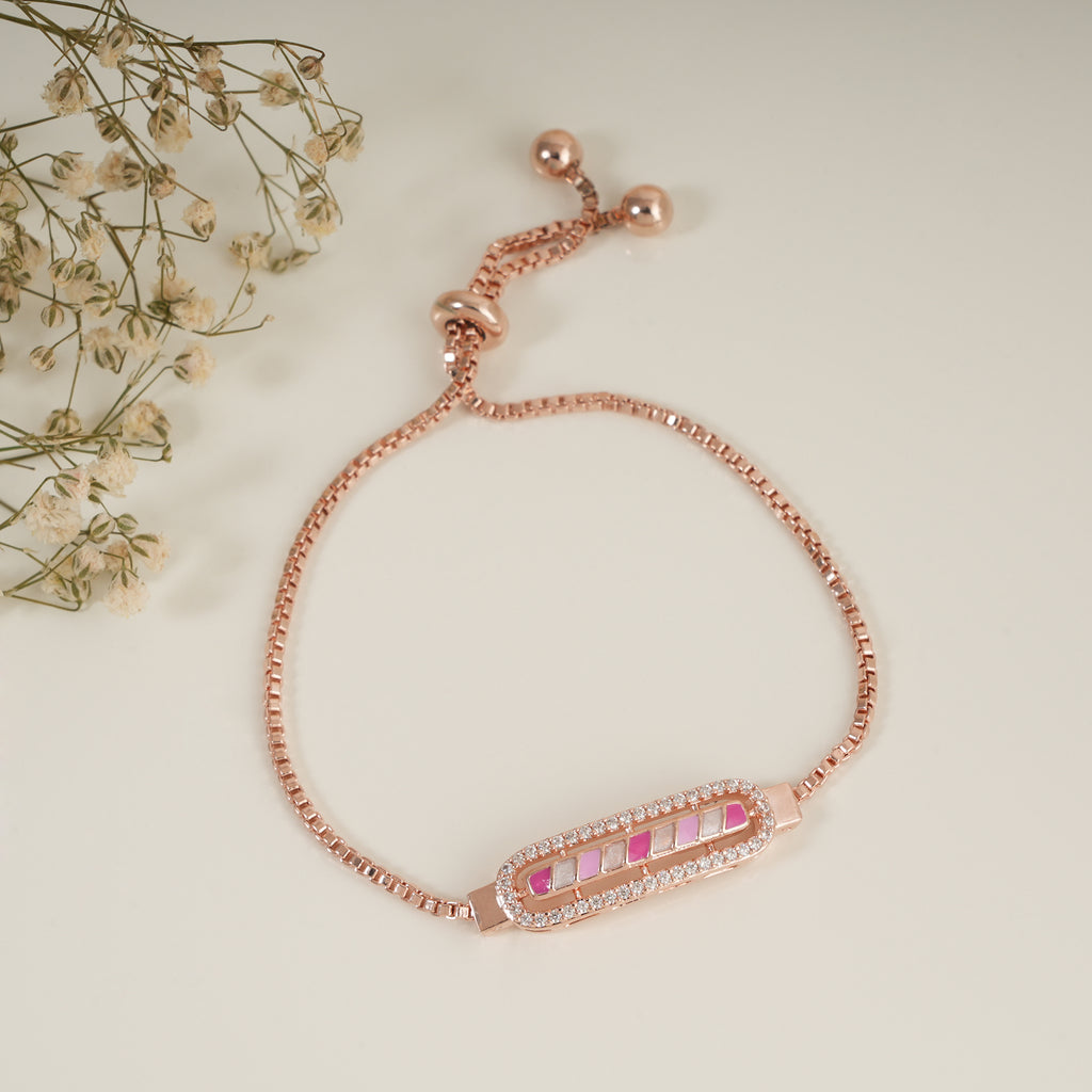 Sleek meenakari gold plated free size bracelet